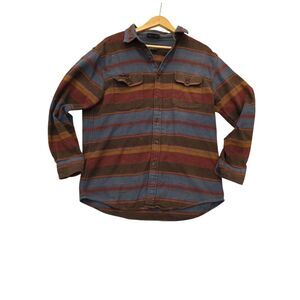 Pendleton Thomas Kay Plaid Flannel Wool Shirt - size Large Striped Outdoor